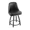 Holland Bar Stool Co Grizzly 25" Swivel Counter Stool, Pewter Finish, Black Vinyl Seat 84025PWBlkVinyl - alternate 1
